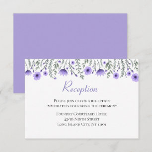 Invitation Fleurs de réception de mariage lavande violette fl