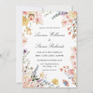 Invitation Fleurs de réchauffement de printemps blanc rose pe