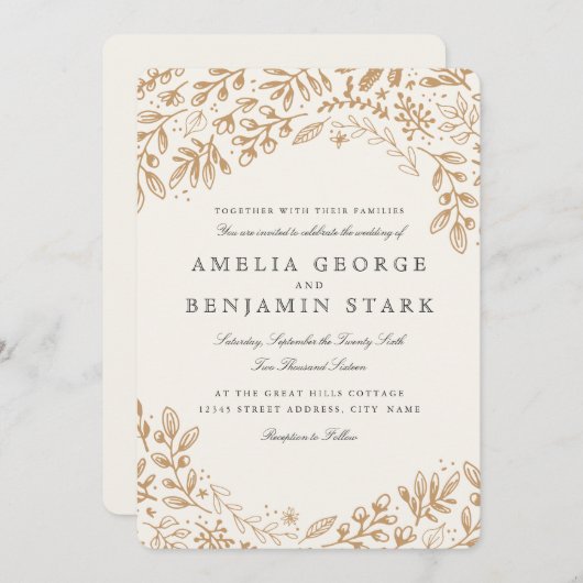 Invitation Fleurs de récolte (Devant / Derrière)