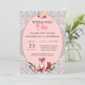 Invitation Fleurs de renard sauvage et dentelle (Debout devant)