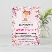 Fleurs de rennes roses mignonnes baby showers enfa