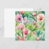 Invitation Fleurs de ressort d'aquarelle (Devant / Derrière)