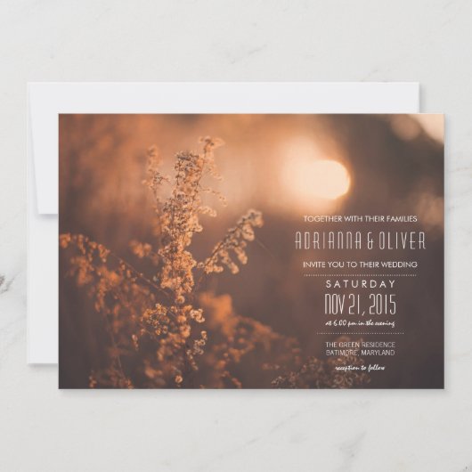 Invitation Fleurs de rêve| Soleil| Mariage (Devant)