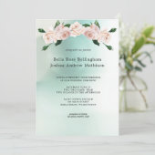 Invitation Fleurs de Rose d'aquarelle rose poussiéreux (Debout devant)