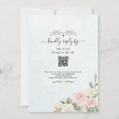 Invitation Fleurs de rose roses et blanches aux floraisons cr (Dos)