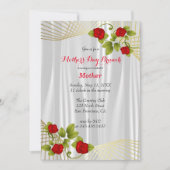 Invitation Fleurs de rose rouge avec or - Fête des Mères Desi (Devant)