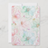 Invitation Fleurs de rose saumon et menthe pour anniversaire (Dos)