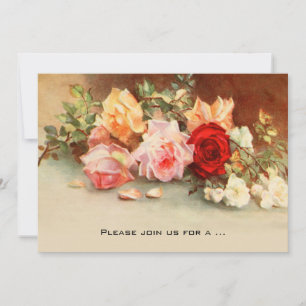 Invitation Fleurs de roses antiques Floral vintage Shower de 