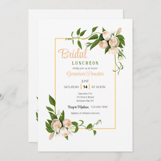 Invitation Fleurs de Roses et Stephanotis (Devant / Derrière)