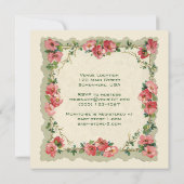Invitation Fleurs de roses roses antiques Fleurs florales Ba (Dos)