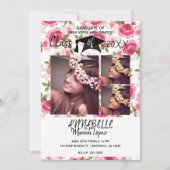 Invitation Fleurs de roses roses Fleurs florales Fête de remi (Devant)