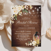 Invitation Fleurs de Rosier Rouges Lanterne Fête de Mariage A