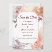 Invitation Fleurs de rougissement Aquarelle Mariage Enregistr (Devant)