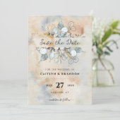 Invitation Fleurs de rouille en terre cuite Foliage d'automne (Debout devant)