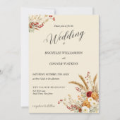 Invitation Fleurs de rouille en terre cuite Mariage de automn (Devant)