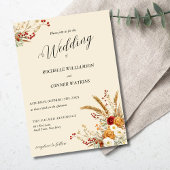 Invitation Fleurs de rouille en terre cuite Mariage de automn