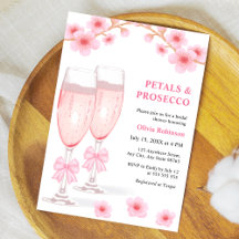 Fleurs de ruban rose et Prosecco Baby Shower de ma
