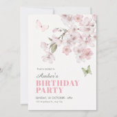 Invitation Fleurs de Sakura anniversaire de floraison (Devant)