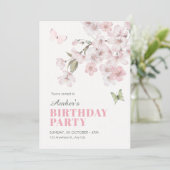 Invitation Fleurs de Sakura anniversaire de floraison (Debout devant)