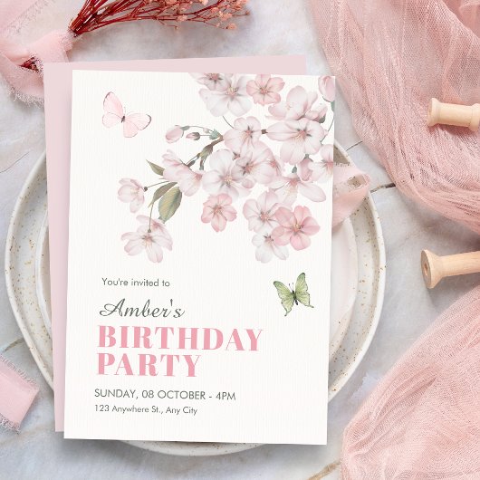 Invitation Fleurs de Sakura anniversaire de floraison