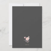 Invitation Fleurs de Sakura rose chic sur gris (Dos)