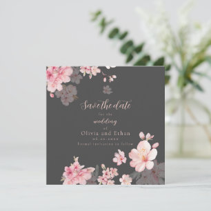 Invitation Fleurs de Sakura rose chic sur Save the Date