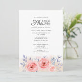 Invitation Fleurs de Script Aquarelle Roses Roses Fête de Mar (Debout devant)