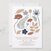 Invitation Fleurs de séquoia bleu simple Floral Mariage moder (Devant)