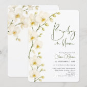 Invitation Fleurs de serre Orchidée blanche Fleurir Shower de (Devant / Derrière)