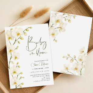 Invitation Fleurs de serre Orchidée blanche Fleurir Shower de