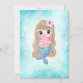 Invitation Fleurs de sirène de bébé été fête d'anniversaire (Dos)