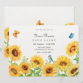 Invitation Fleurs de soleil (Devant / Derrière)