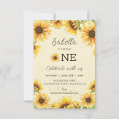 Invitation Fleurs de soleil 1er anniversaire (Devant)