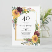 Invitation Fleurs de soleil 40e anniversaire (Debout devant)