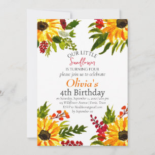 Invitation Fleurs de soleil 4e anniversaire Pays Floral