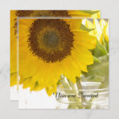 Invitation Fleurs de soleil à l'anniversaire de Mason Jar (Devant / Derrière)