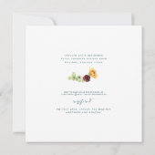 Invitation Fleurs de soleil Bois rustique Fête des mariées Fl (Dos)