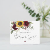Invitation Fleurs de soleil Bourgogne Fleur Mariage (Debout devant)