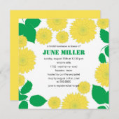 Invitation Fleurs de soleil brillantes - Douche nuptiale Invi (Devant / Derrière)