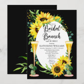 Invitation Fleurs de soleil Brunch nuptiale | Cadre Floral Eu (Devant / Derrière)