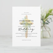 Invitation Fleurs de soleil croisées rustiques et Mariage bla (Debout devant)