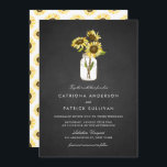 Invitation Fleurs de soleil dans Mason Jar Rustic Chalkboard<br><div class="desc">Famille Invitation et amis avec ce faire-part de mariage floral fantaisiste. Il présente trois tournesols dans un bocal de mason avec un accent de tableau noir imitation. Cette invitation au tournesol est parfaite pour les mariages d'été, mariages campagnards et mariages de grange. Les textes sont entièrement modifiables. Personnalisez en ajoutant...</div>