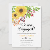 Invitation Fleurs de soleil d'aquarelle mariage de fiançaille (Devant)