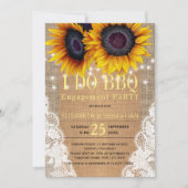 Invitation Fleurs de soleil de burlap rustiques et dentelle I (Devant)