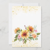 Invitation Fleurs de soleil de cheval rose fleurs filles fête (Dos)