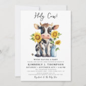 Invitation Fleurs de soleil de la vache Sainte Simple Baby sh (Devant)