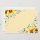 Invitation Fleurs de soleil de l'abeille de miel Anniversaire (Dos)