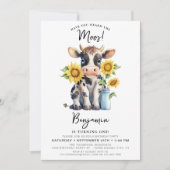 Invitation Fleurs de soleil de vache mignonne Ferme moderne A (Devant)