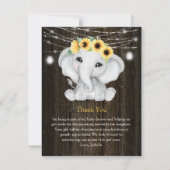 Invitation Fleurs de soleil d'éléphant rustique illumine le B (Devant)