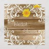 Invitation Fleurs de soleil en bois de grange et montre nupti (Devant / Derrière)